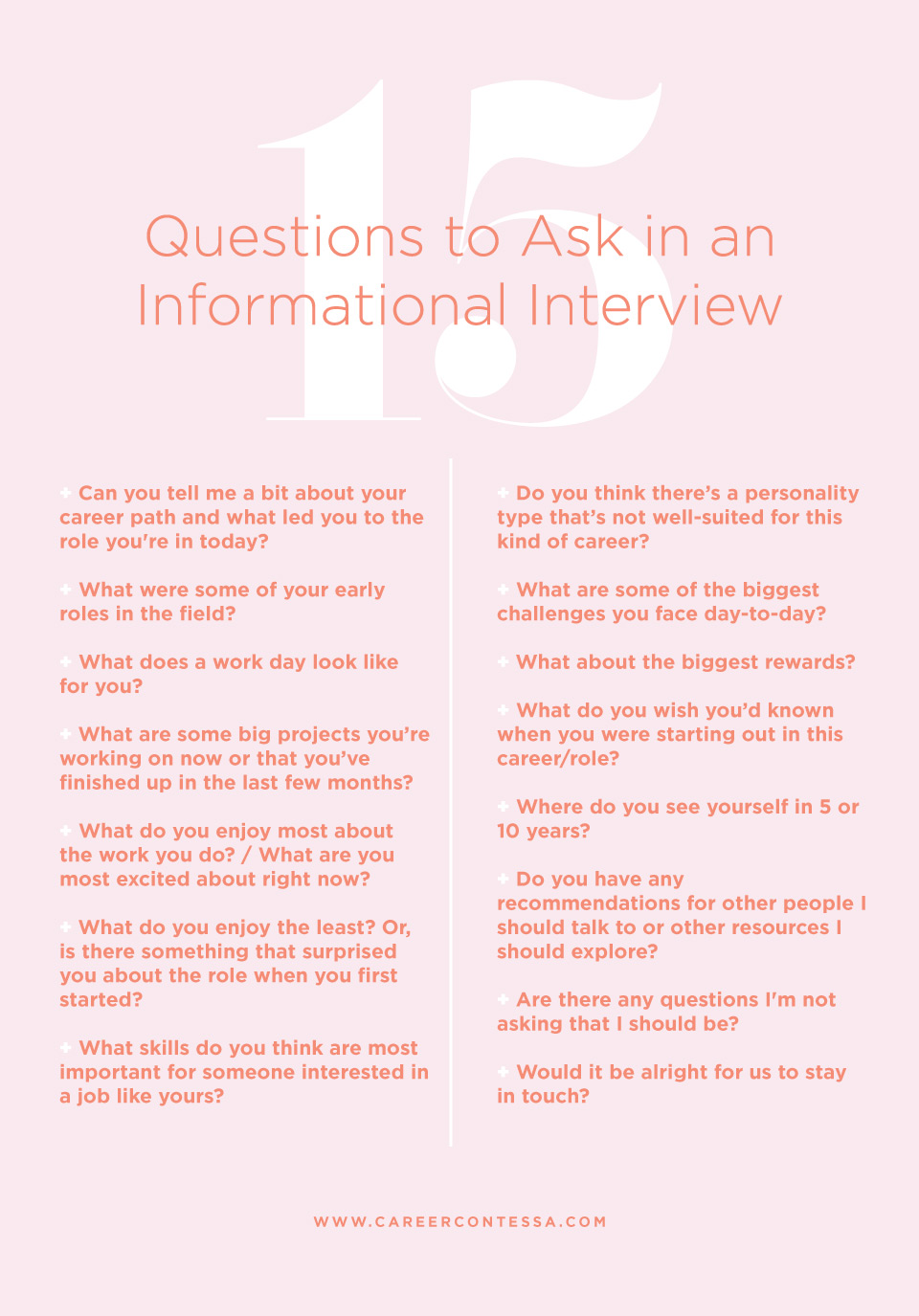 14 Questions to Ask in an Informational Interview  Career Contessa