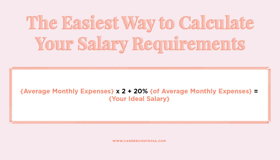 The Easiest Way To Calculate Your Salary Requirements Career Contessa